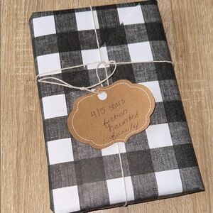 Mystery book NEW Black and White Checkered Gift Wrap present idea fiction